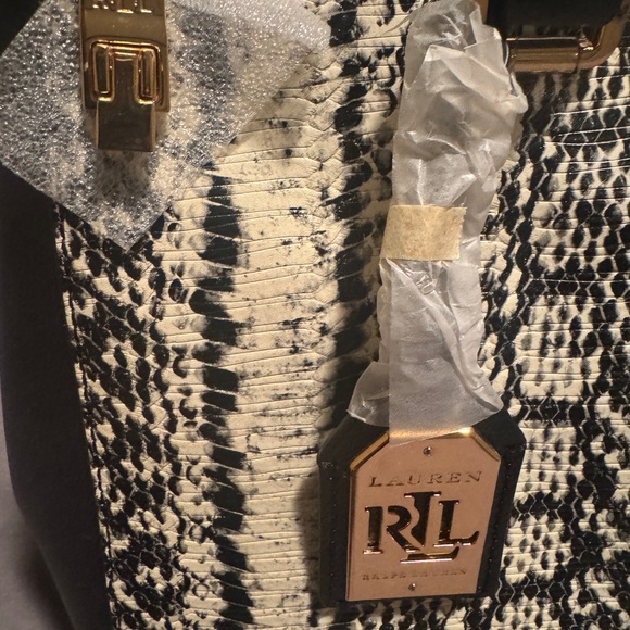 Ralph Lauren Large Convertible Snake Design Satchel - Picture 9 of 12